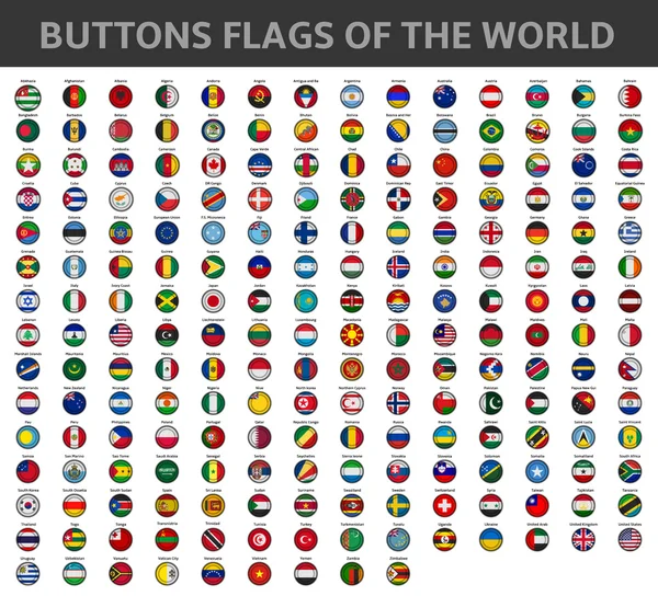 Buttons flags of the world — ストックベクタ