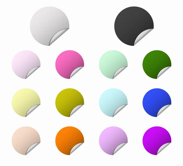 Set circles colored labels — Stockvector