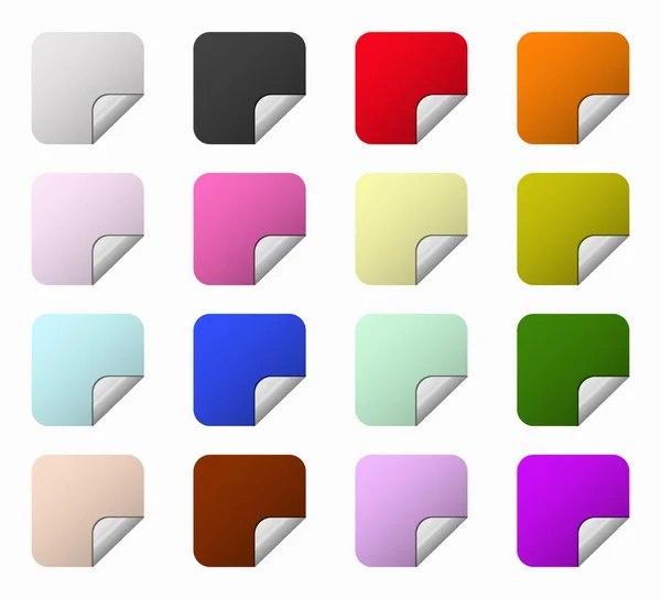 Set squares colored labels — Stockvector