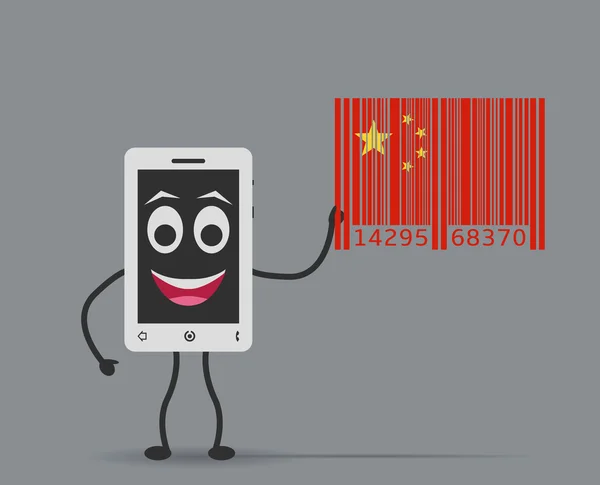 Mobile manufactured in china — Stock Vector
