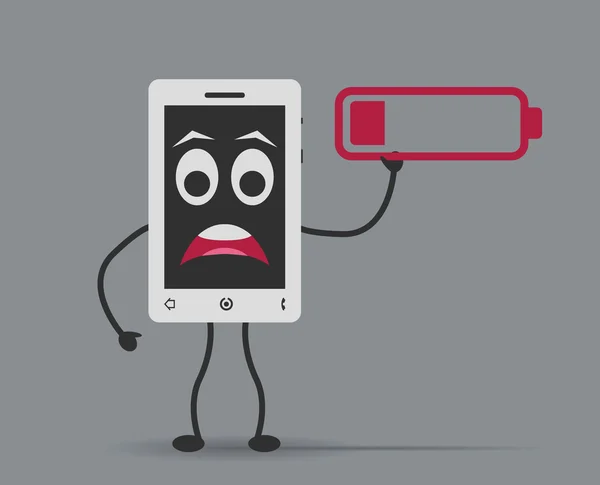 Phone battery low — Stock Vector