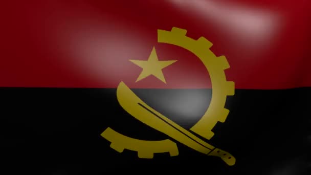 Angola fuerte bandera del viento — Vídeo de stock
