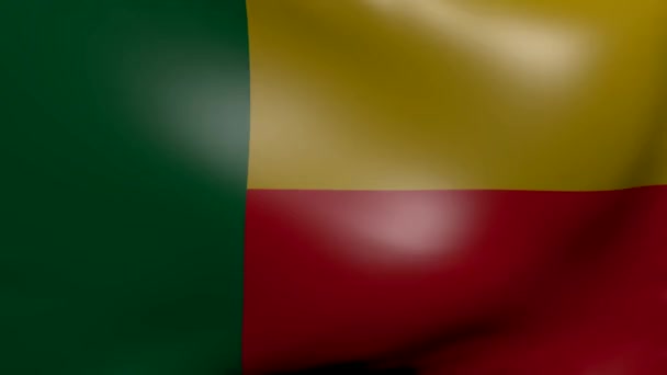 Flaga Beninu silny wiatr — Wideo stockowe