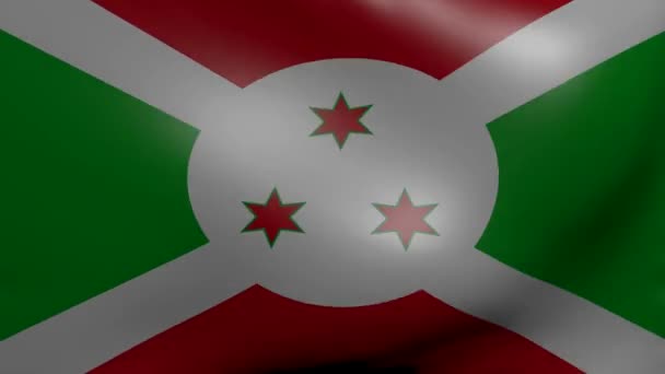 Burundi fuerte bandera del viento — Vídeos de Stock