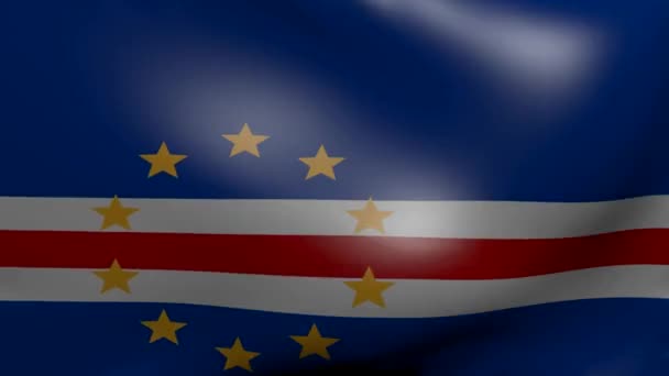 Сильний вітер прапор Кабо-Верде — стокове відео