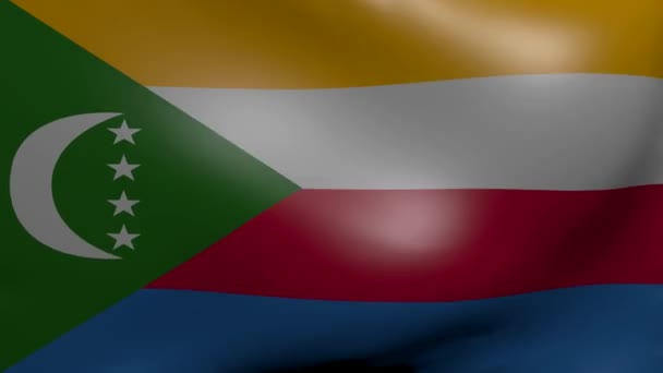 Comores forte bandeira do vento — Vídeo de Stock