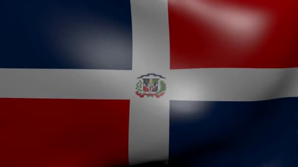 Bandera de viento fuerte dominicana — Vídeo de stock