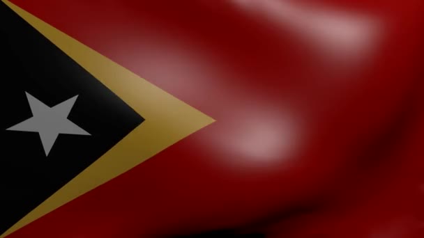 Timor leste forte bandeira do vento — Vídeo de Stock