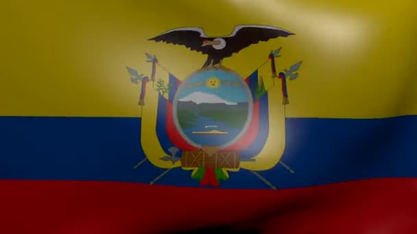Ecuador fuerte bandera del viento — Vídeo de stock