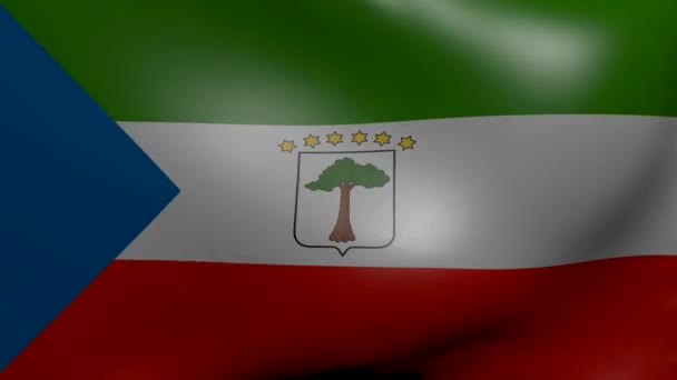 Guiné Equatorial bandeira do vento forte — Vídeo de Stock