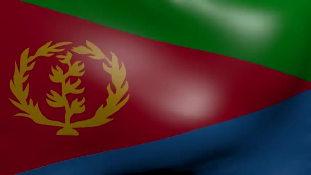 Flaga Erytrei silny wiatr — Wideo stockowe