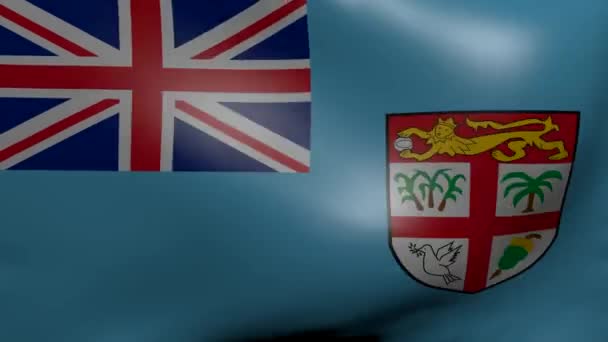 Fiji strong wind flag — Stock Video