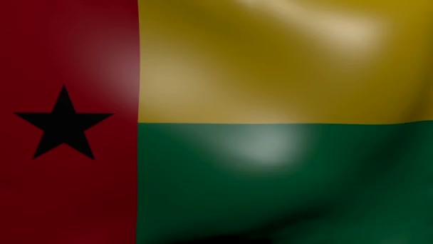 Guinea bissau fuerte bandera del viento — Vídeos de Stock