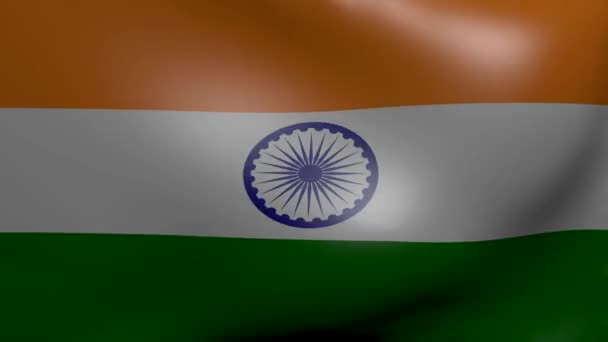 Bandera de viento fuerte India — Vídeos de Stock