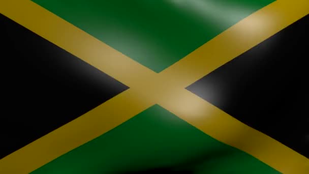 Jamaica forte bandeira do vento — Vídeo de Stock