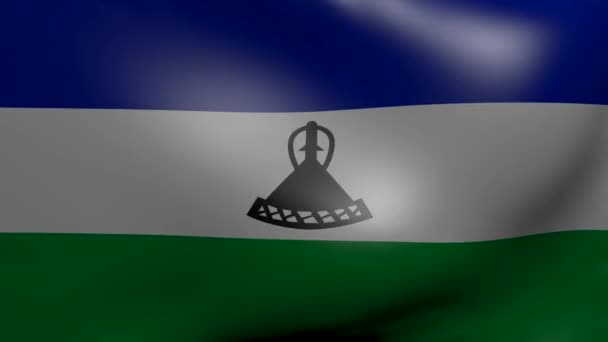 Lesoto güçlü Rüzgar bayrağı — Stok video