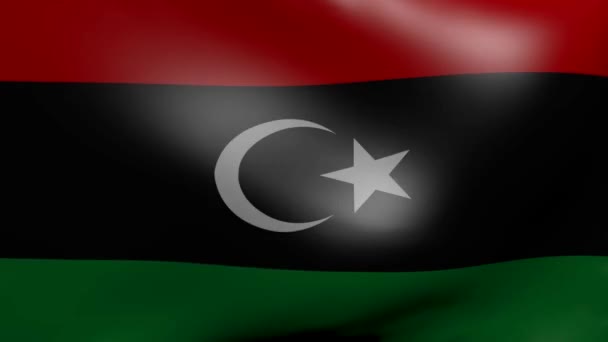 Líbia erős szélben lobogó — Stock videók