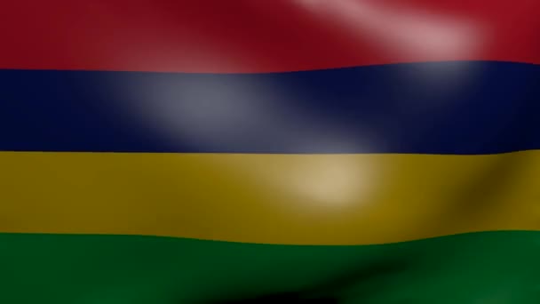 Flaga Mauritiusa silny wiatr — Wideo stockowe