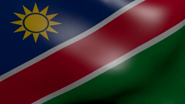 Flaga Namibii silny wiatr — Wideo stockowe