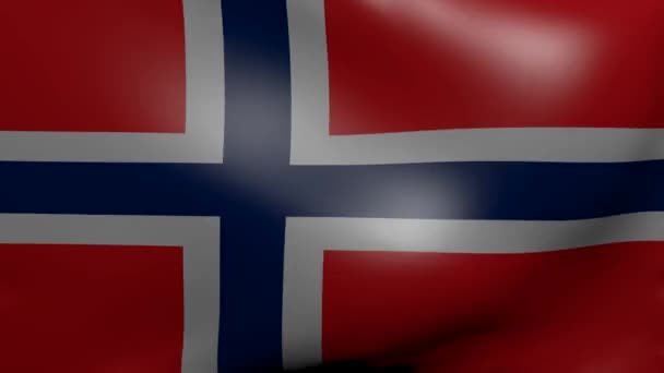 Прапор Норвегії сильний вітер — стокове відео