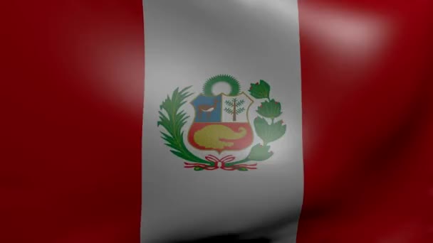 Vlajka Peru silný vítr — Stock video