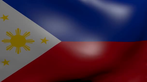 Flaga Filipin silny wiatr — Wideo stockowe