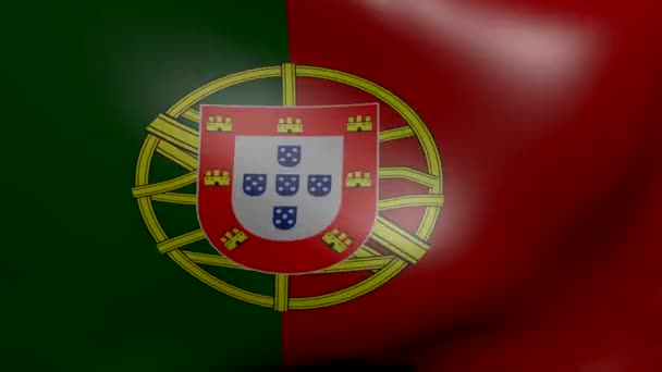 Πορτογαλία σημαία δυνατός άνεμος — Αρχείο Βίντεο