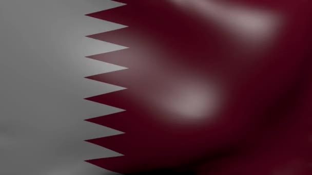 Qatar strong wind flag — Stock Video