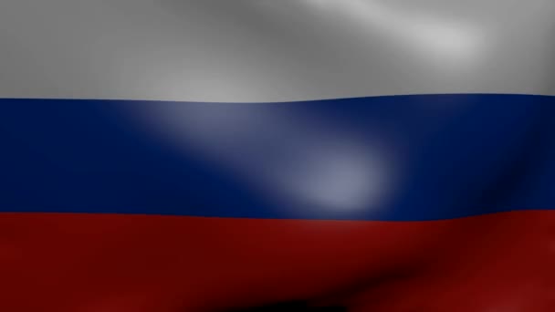 Russia strong wind flag — Stock Video