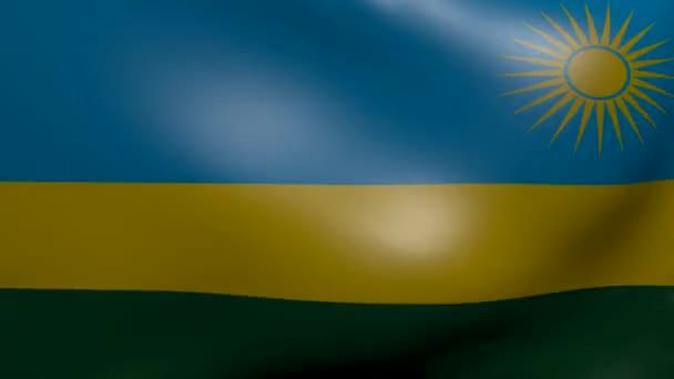 Rwanda stark vind flagga — Stockvideo
