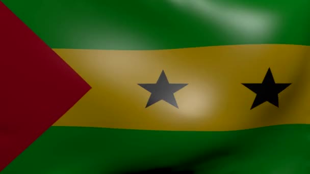 Sao tome fuerte bandera del viento — Vídeos de Stock