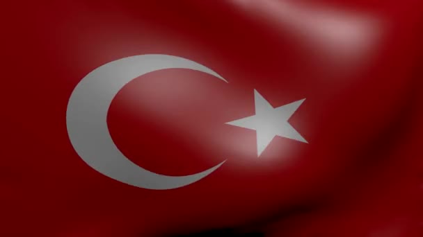 Turquia forte bandeira do vento — Vídeo de Stock