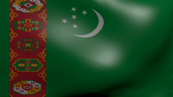 Turkmenistan sterke wind vlag — Stockvideo