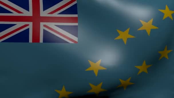 Tuvalu fuerte bandera del viento — Vídeos de Stock