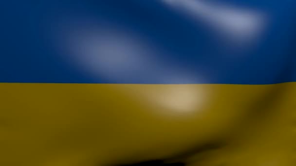 Ukrainische Flagge mit starkem Wind — Stockvideo