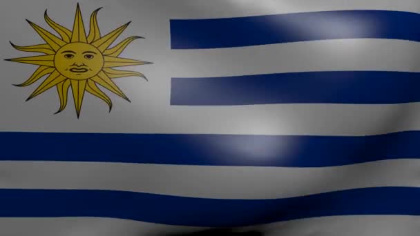 Uruguay strong wind flag — Stock Video