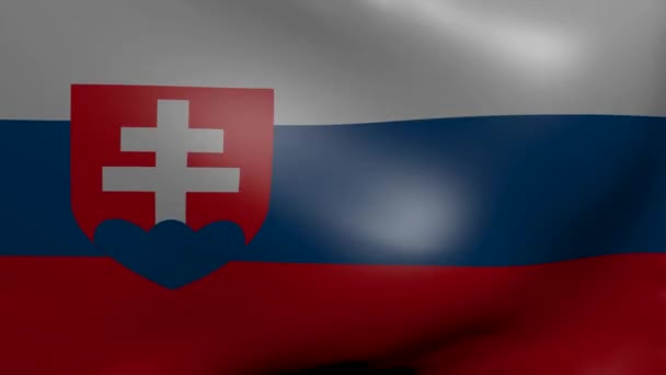 Slovakia strong wind flag — Stock Video