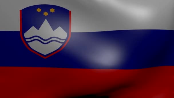 Ισχυρό άνεμο σημαία της Σλοβενίας — Αρχείο Βίντεο