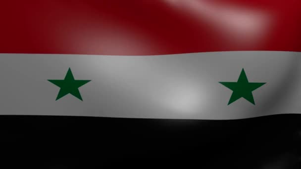 Syrië sterke wind vlag — Stockvideo