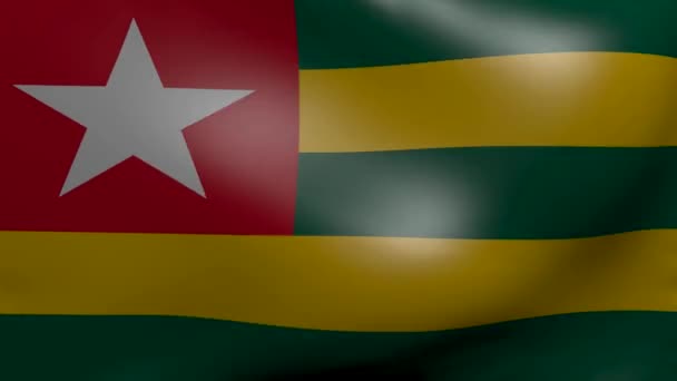 Togo bandera de viento fuerte — Vídeos de Stock