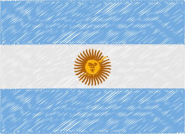 argentina flag embroidered zigzag