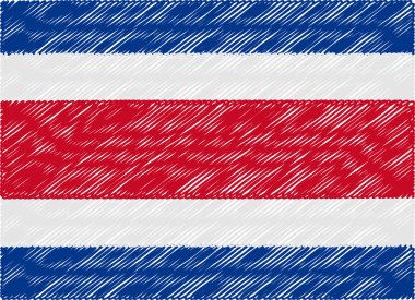costa rica flag embroidered zigzag