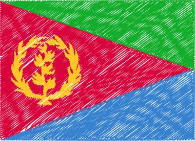eritrea flag embroidered zigzag