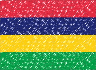 mauritius flag embroidered zigzag