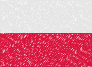 poland flag embroidered zigzag