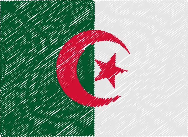 Bandeira algeria ziguezague bordado —  Vetores de Stock