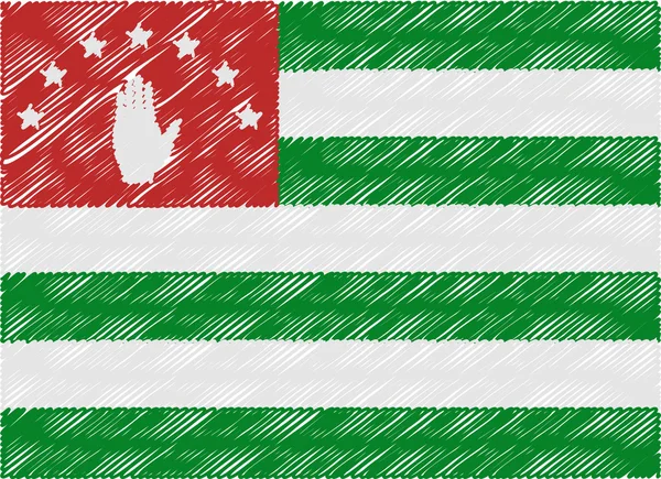 Abjasia bandera bordado zigzag — Vector de stock