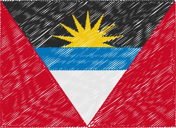 Antigua flag embroidered zigzag — Stockvector