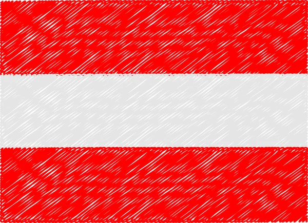 Austria flag embroidered zigzag — стоковий вектор