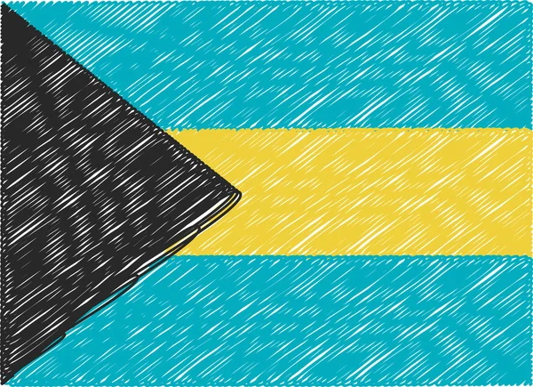 Bahamas flag embroidered zigzag — Stok Vektör